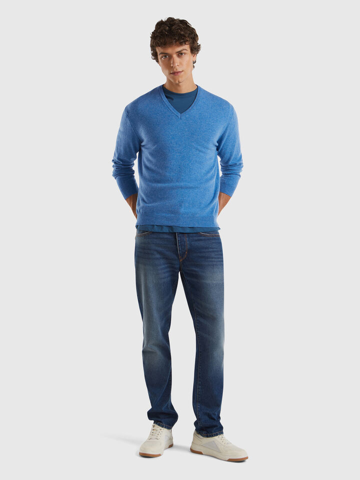 V NECK SWEATER L/S Homme image number 3